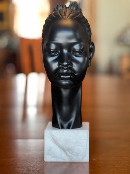 African Princess Bust Fine Art Scultpure Statue Marble Albaster Head